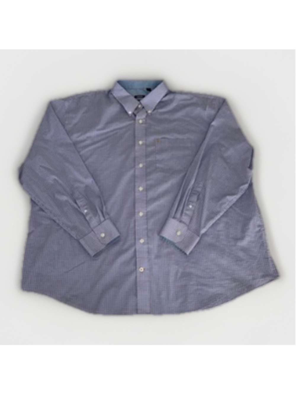 IXOD Men’s 3XL Light Blue & Pink Checked Long Sleeve Shirt Stretch Non Iron